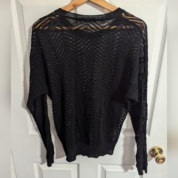 Isabel Marant Womens Sweater Size 38 Black Long Sleeve Pullover Linen Linen Flaw - Picture 2 of 5